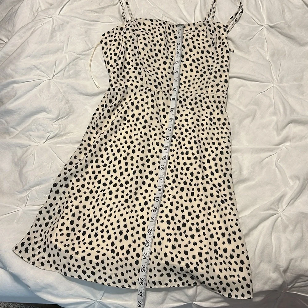 GB Medium Juniors Strappy White Cream Polka Dot Dress Mini Dress - Picture 15 of 16